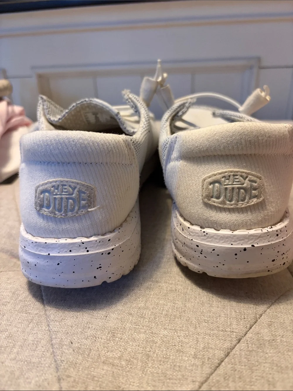 Hey Dude Knit Slip-On Sneakers in Light Gray